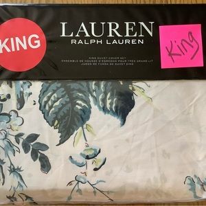 Ralph Lauren 3-Piece KING Duvet Cover Set EDEN Botanical MSRP $350